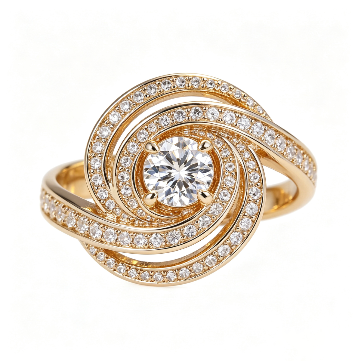 Celestial Vortex Pavé Swirl Ring