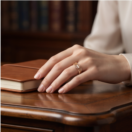 Ethereal Filigree Baguette and Pavé Statement Ring