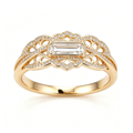Ethereal Filigree Baguette and Pavé Statement Ring